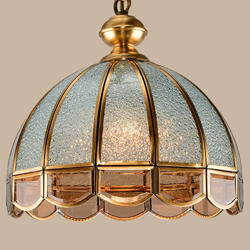 Art Deco Copper Mosaic Glass Chandelier for Dining Room Lighting
