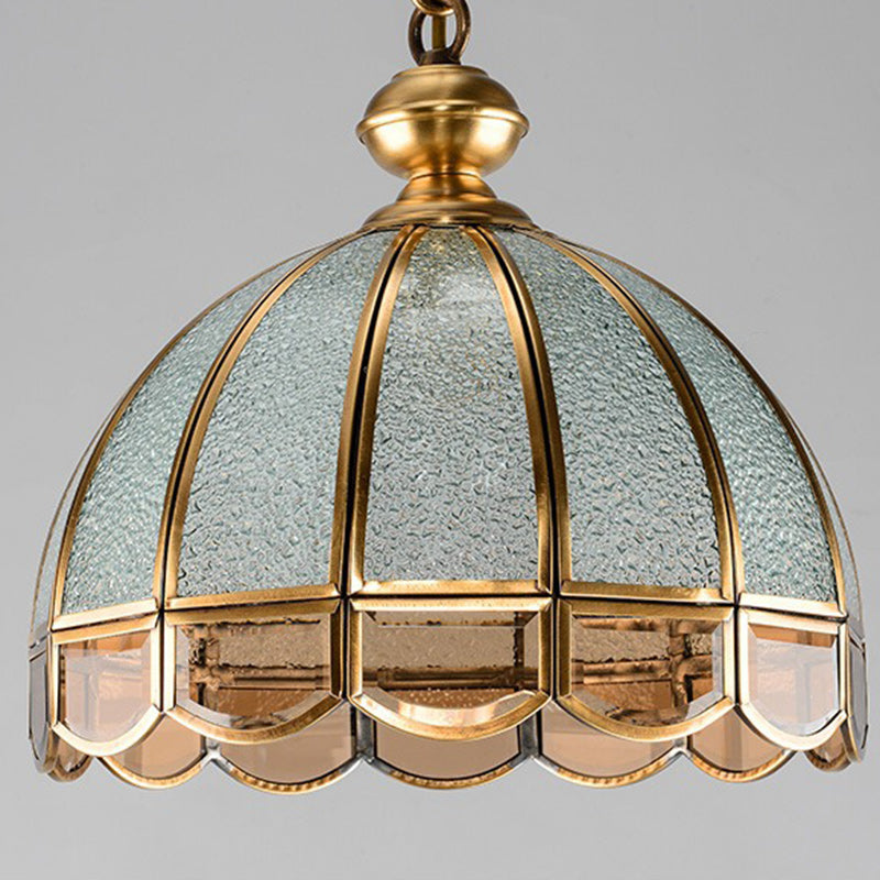 Art Deco Copper Mosaic Glass Chandelier for Dining Room Lighting