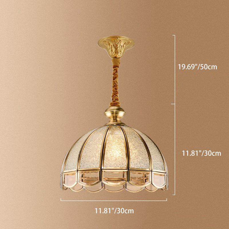 Art Deco Copper Mosaic Glass Chandelier for Dining Room Lighting