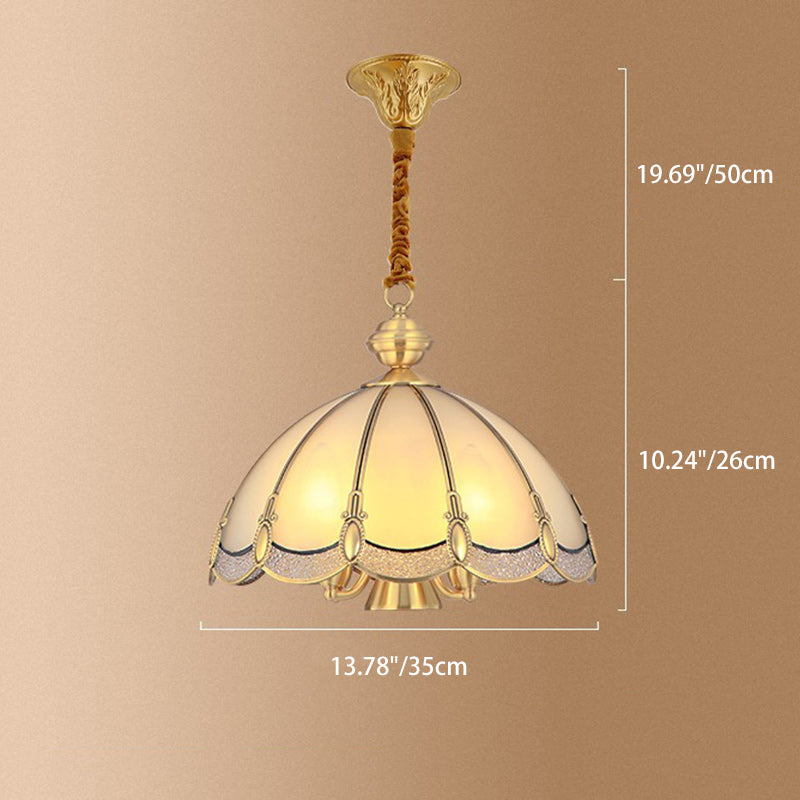 Art Deco Copper Mosaic Glass Chandelier for Dining Room Lighting