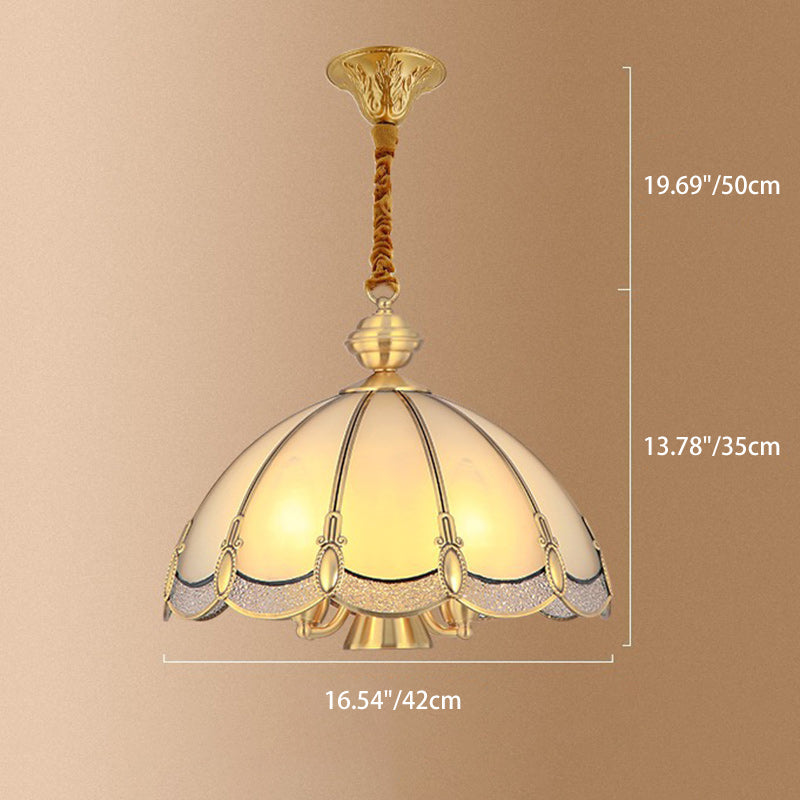 Art Deco Copper Mosaic Glass Chandelier for Dining Room Lighting