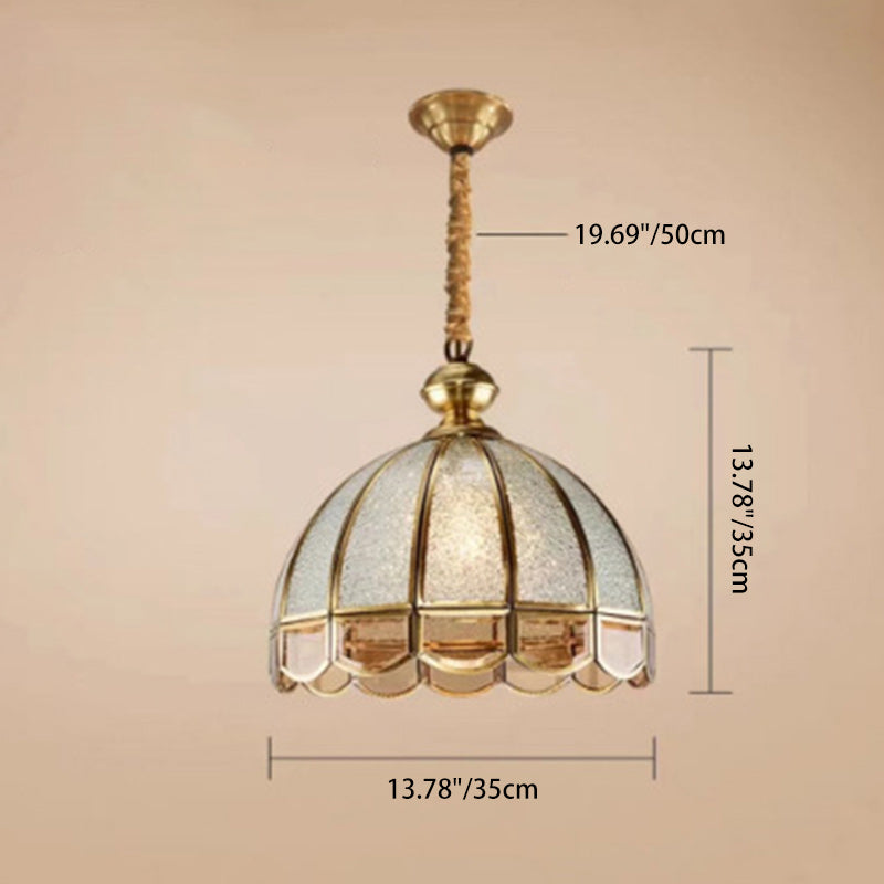 Art Deco Copper Mosaic Glass Chandelier for Dining Room Lighting