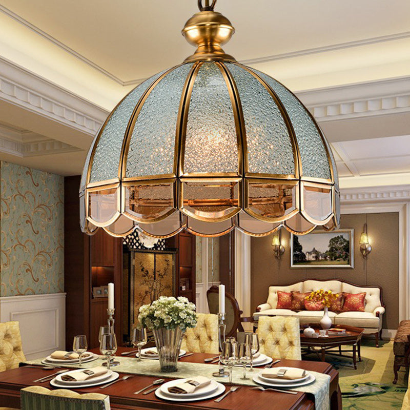 Art Deco Copper Mosaic Glass Chandelier for Dining Room Lighting