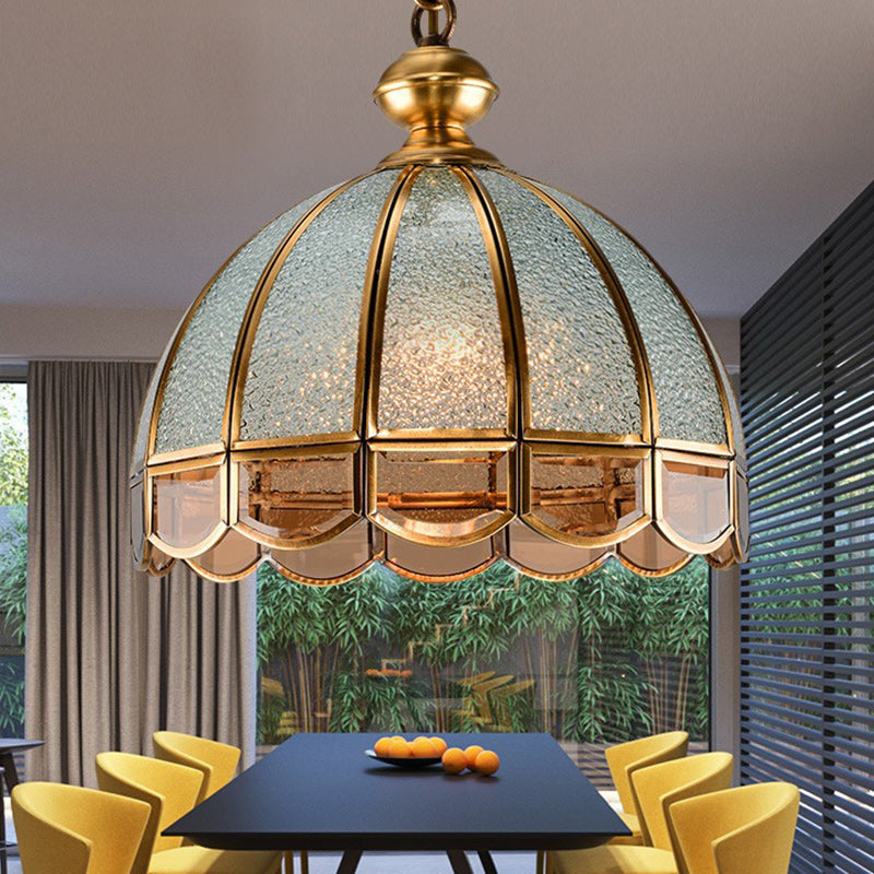 Art Deco Copper Mosaic Glass Chandelier for Dining Room Lighting