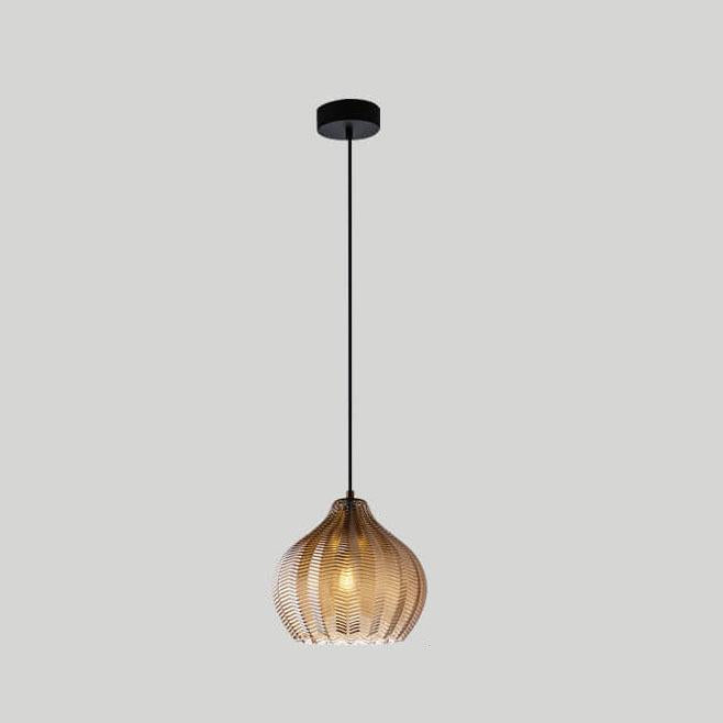 Nordic Textured Wavy Clear Glass Barrel Pendant Light for Bedroom Dining