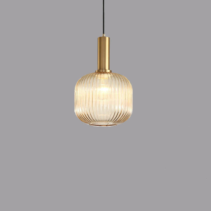 Elegant Minimalist Striped Glass Pendant Light for Modern Living Spaces