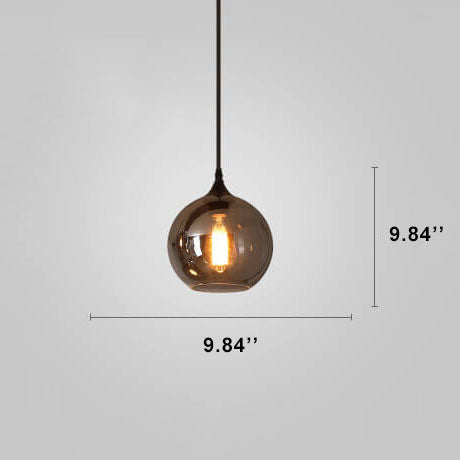 Stylish Smoke Gray Glass LED Pendant Light for Dining Room or Kitchen