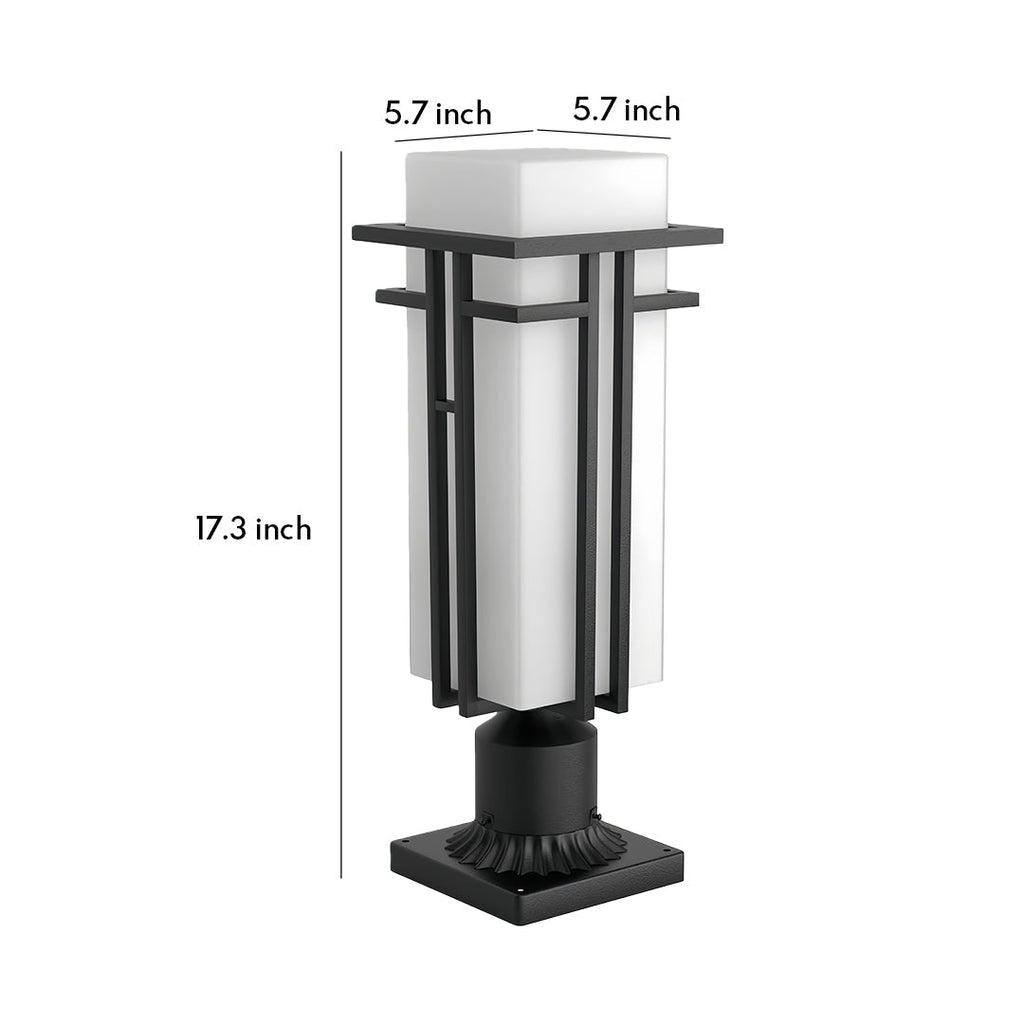 Black Retro Aluminum Frosted Glass Path Lights for Outdoor Lighting