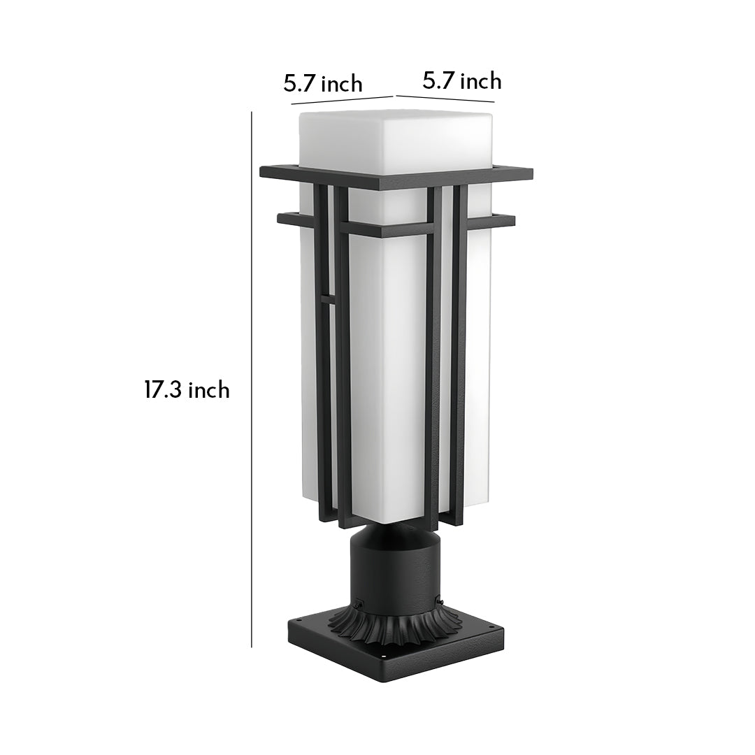 Black Retro Aluminum Frosted Glass Path Lights for Outdoor Lighting