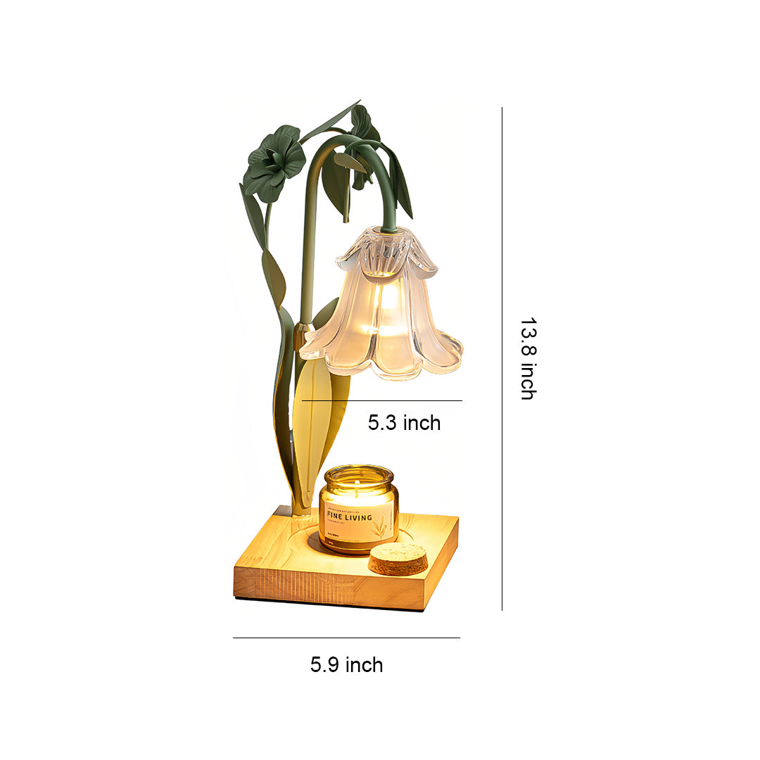 Elegant Fireless Melt Table Lamp with Scented Flower Design for Bedroom