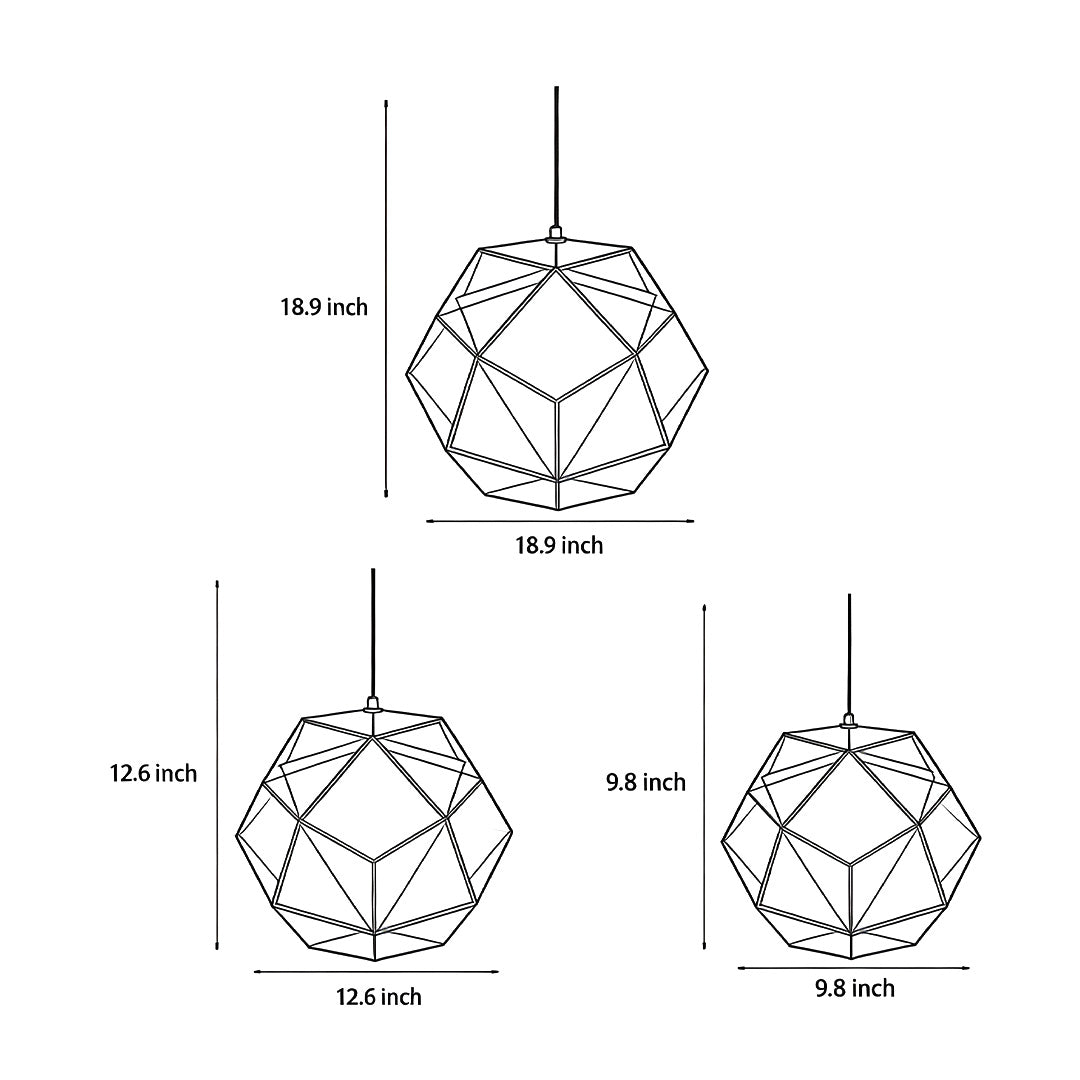 Stylish Black Metal Geometric Pendant Light for Modern Living Spaces