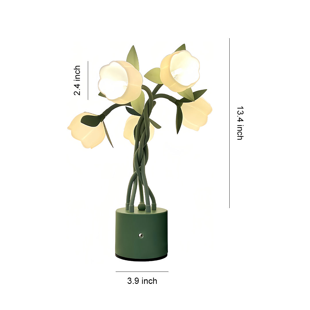 Vintage Green Artistic Table Lamps with Flexible Stems for Desk & Living Room