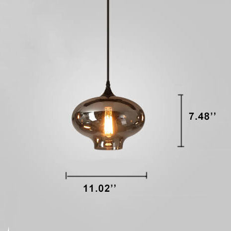 Stylish Smoke Gray Glass LED Pendant Light for Dining Room or Kitchen