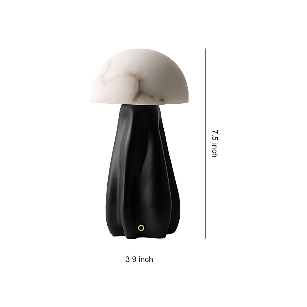 Nordic Style LED Mushroom Table Lamp in White Resin for Cozy Interiors