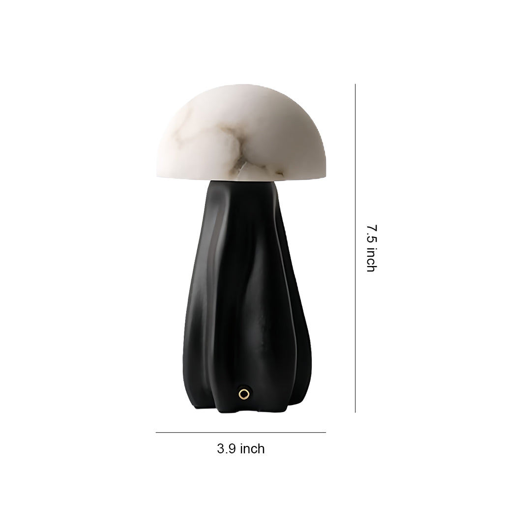 Nordic Style LED Mushroom Table Lamp in White Resin for Cozy Interiors