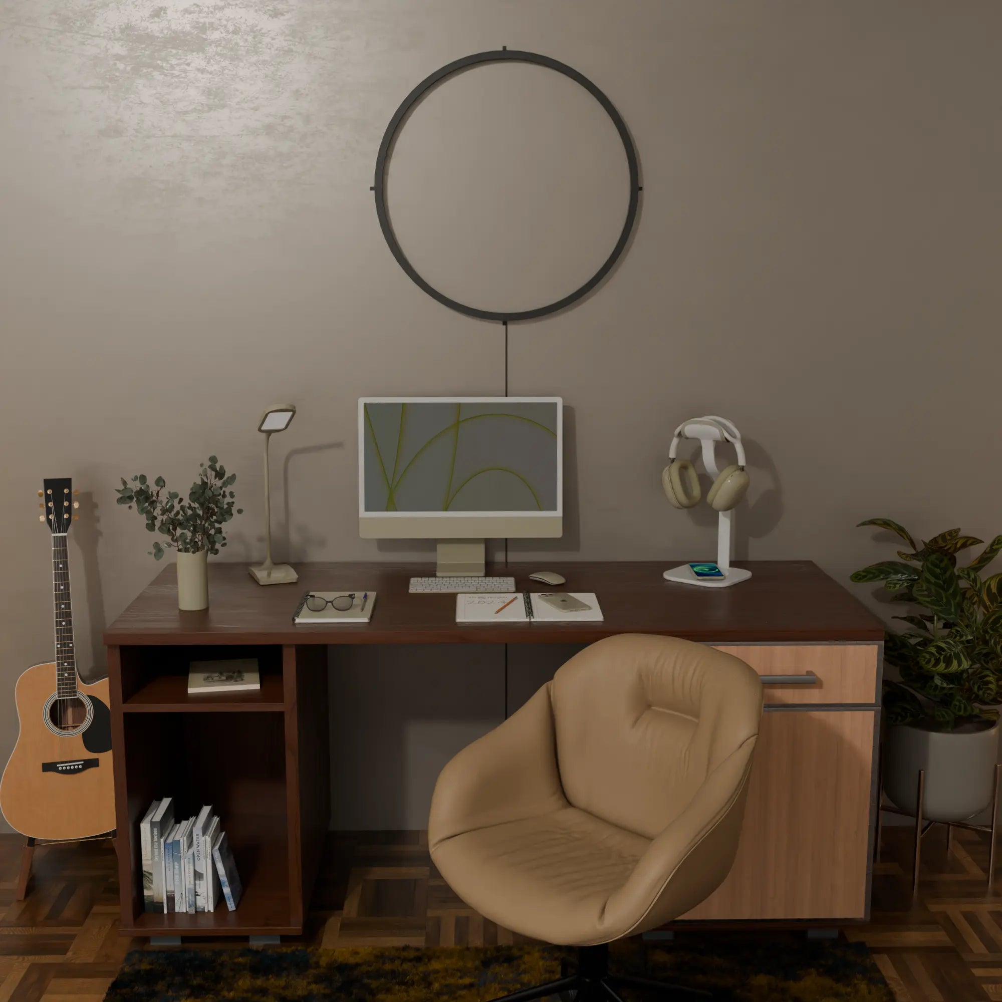 Modern White LED Aura Ring Wall Lamp for Bedroom and Living Room Decor