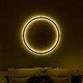 Elegant White AuraRing Smart LED Wall Lamp for Modern Living Spaces