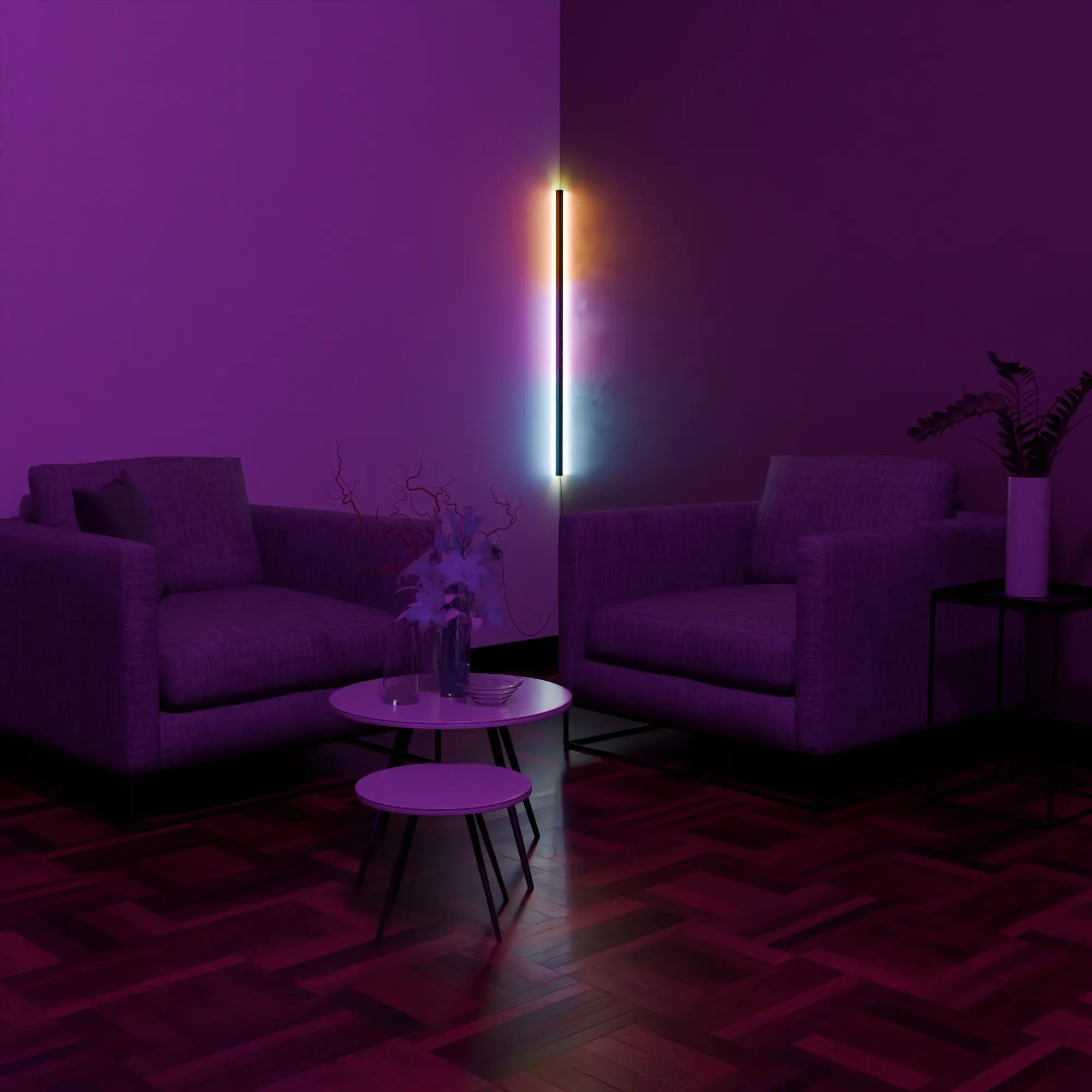 Modern White LED Smart Wall Lamp with Adjustable Color for Living Room