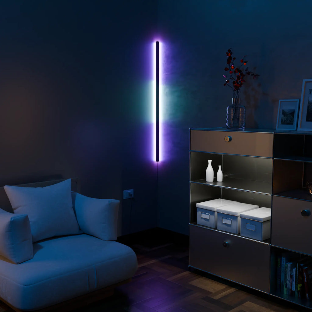 Modern White LED Smart Wall Lamp with Adjustable Color for Living Room