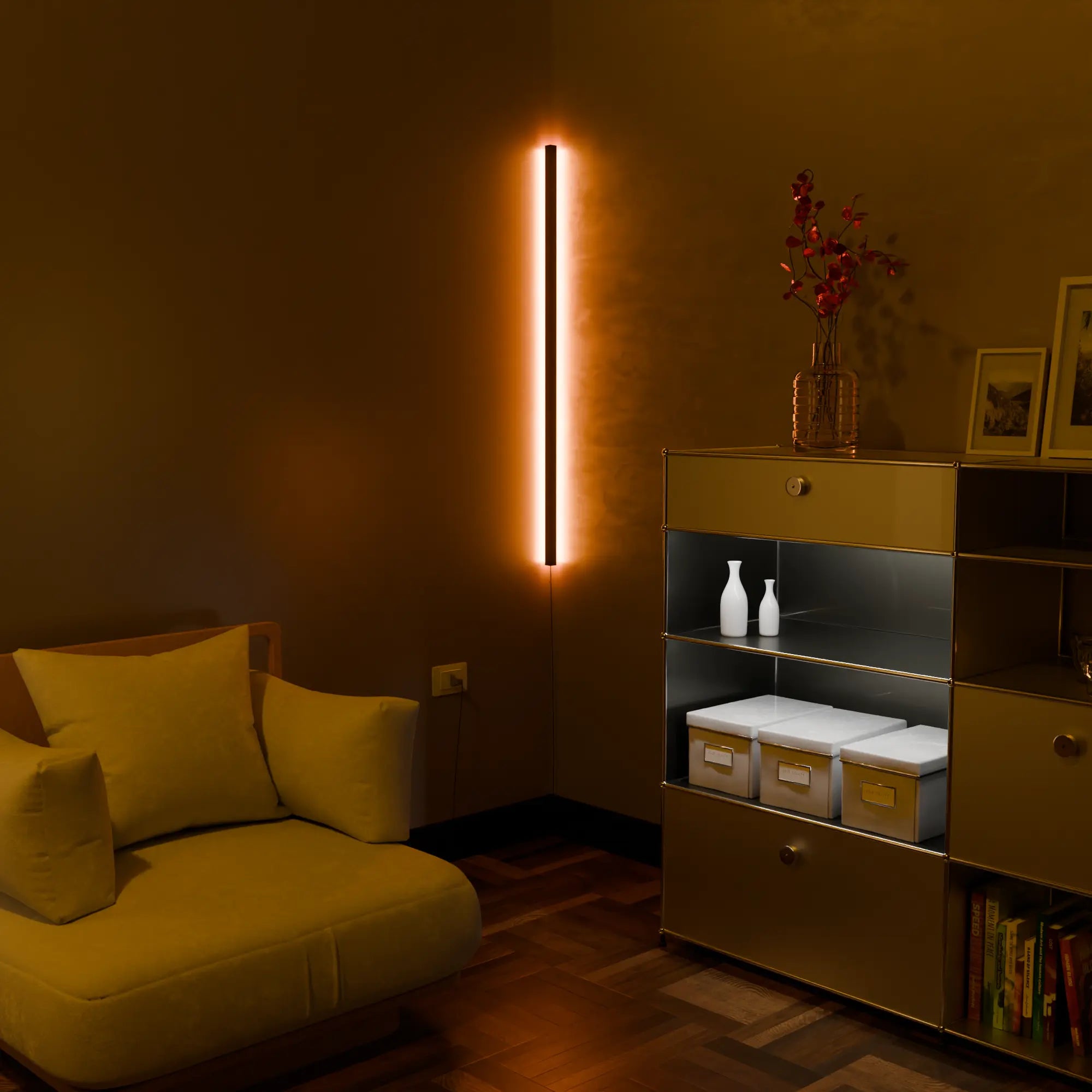 Modern White LED Smart Wall Lamp with Adjustable Color for Living Room