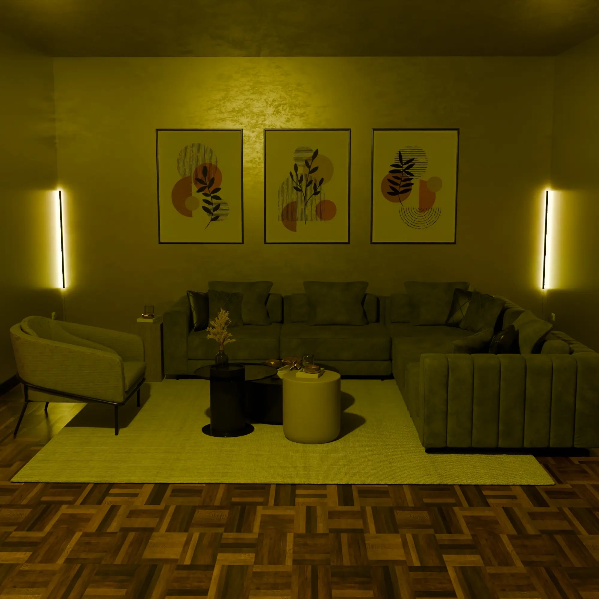 Modern White LED Smart Wall Lamp with Adjustable Color for Living Room