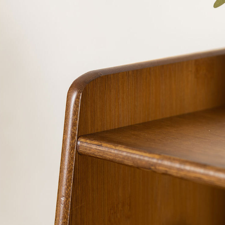 Elegant Traditional Square Bamboo Bookshelves, 3/4/5 Tier for Living Room