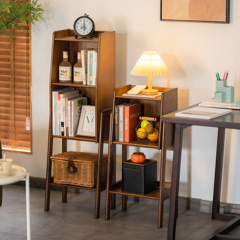 Elegant Traditional Square Bamboo Bookshelves, 3/4/5 Tier for Living Room