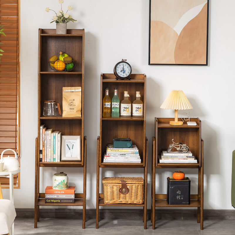 Elegant Traditional Square Bamboo Bookshelves, 3/4/5 Tier for Living Room