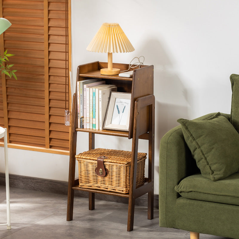 Elegant Traditional Square Bamboo Bookshelves, 3/4/5 Tier for Living Room