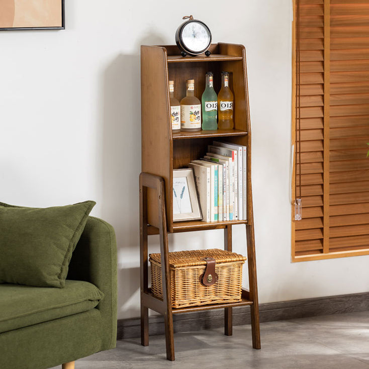 Elegant Traditional Square Bamboo Bookshelves, 3/4/5 Tier for Living Room