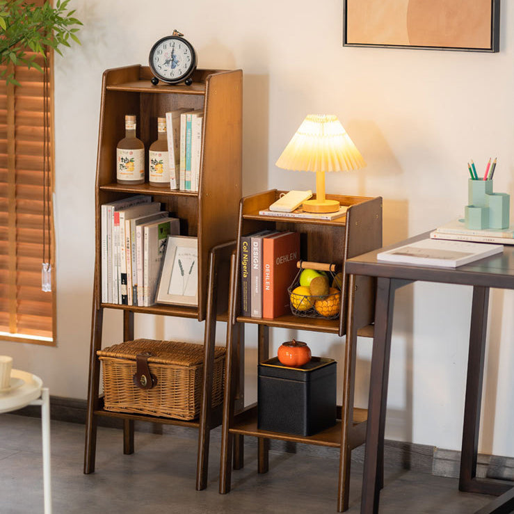 Elegant Traditional Square Bamboo Bookshelves, 3/4/5 Tier for Living Room