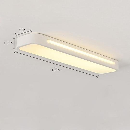 Minimalist White LED Flush Mount Oval Ceiling Light for Modern Spaces