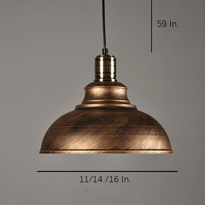 Rustic Industrial Black Metal LED Globe Pendant Light for Home Office