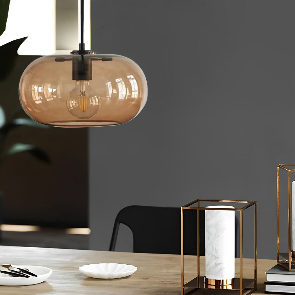 Nordic Style Electroplated Glass LED Pendant Light for Modern Spaces