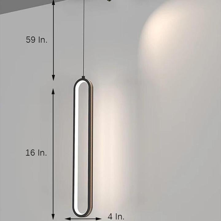 Sleek Black Metal & Acrylic Elongated Pendant Light for Modern Home Decor