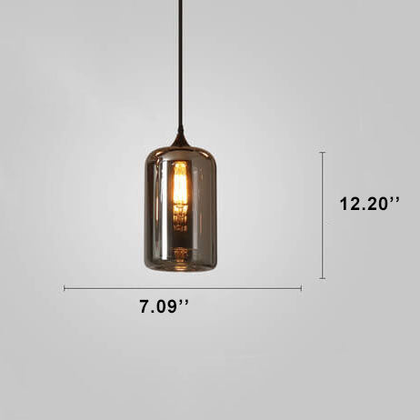 Stylish Smoke Gray Glass LED Pendant Light for Dining Room or Kitchen