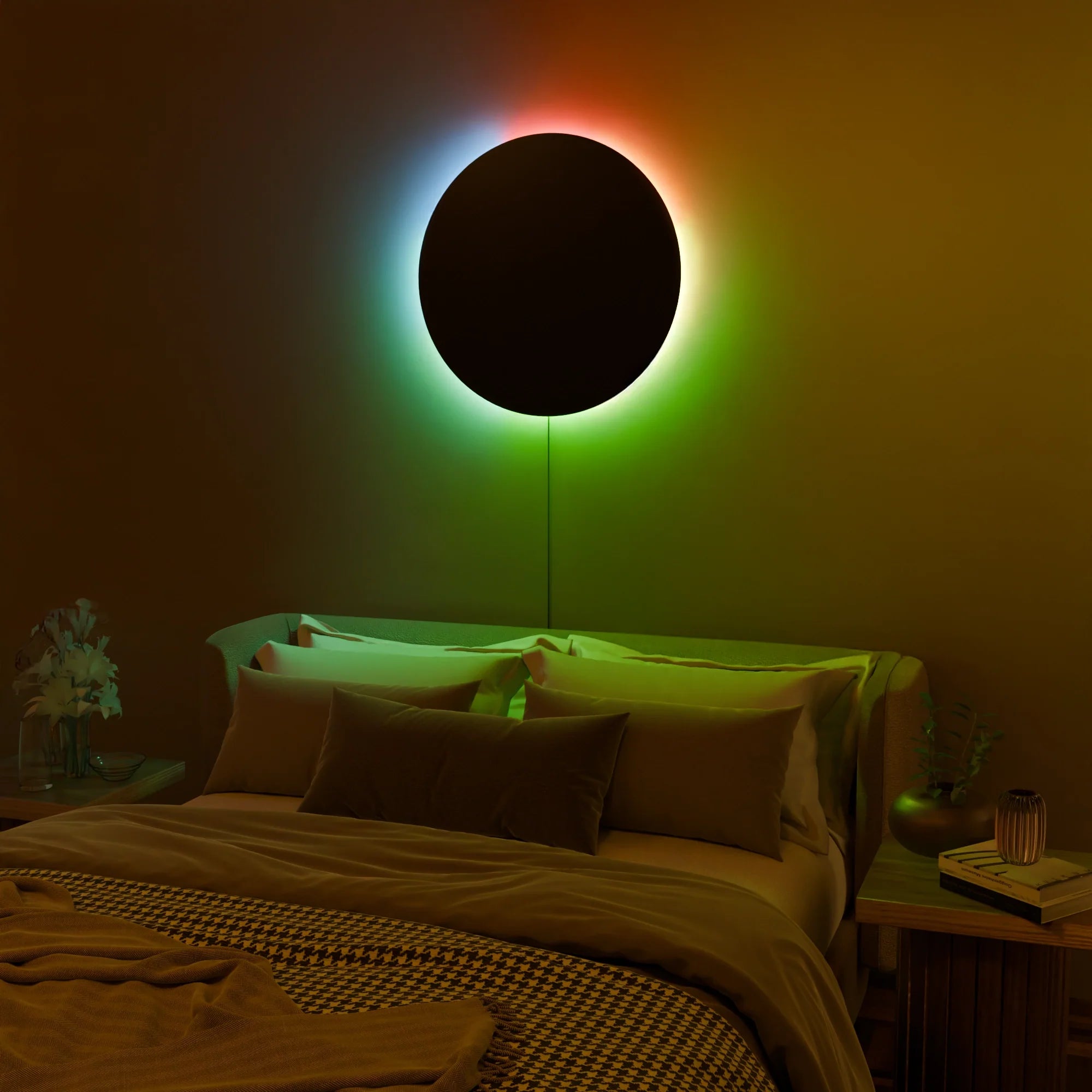 Modern White AuraSphere Smart Wall Lamp for Living Room Bedroom Decor