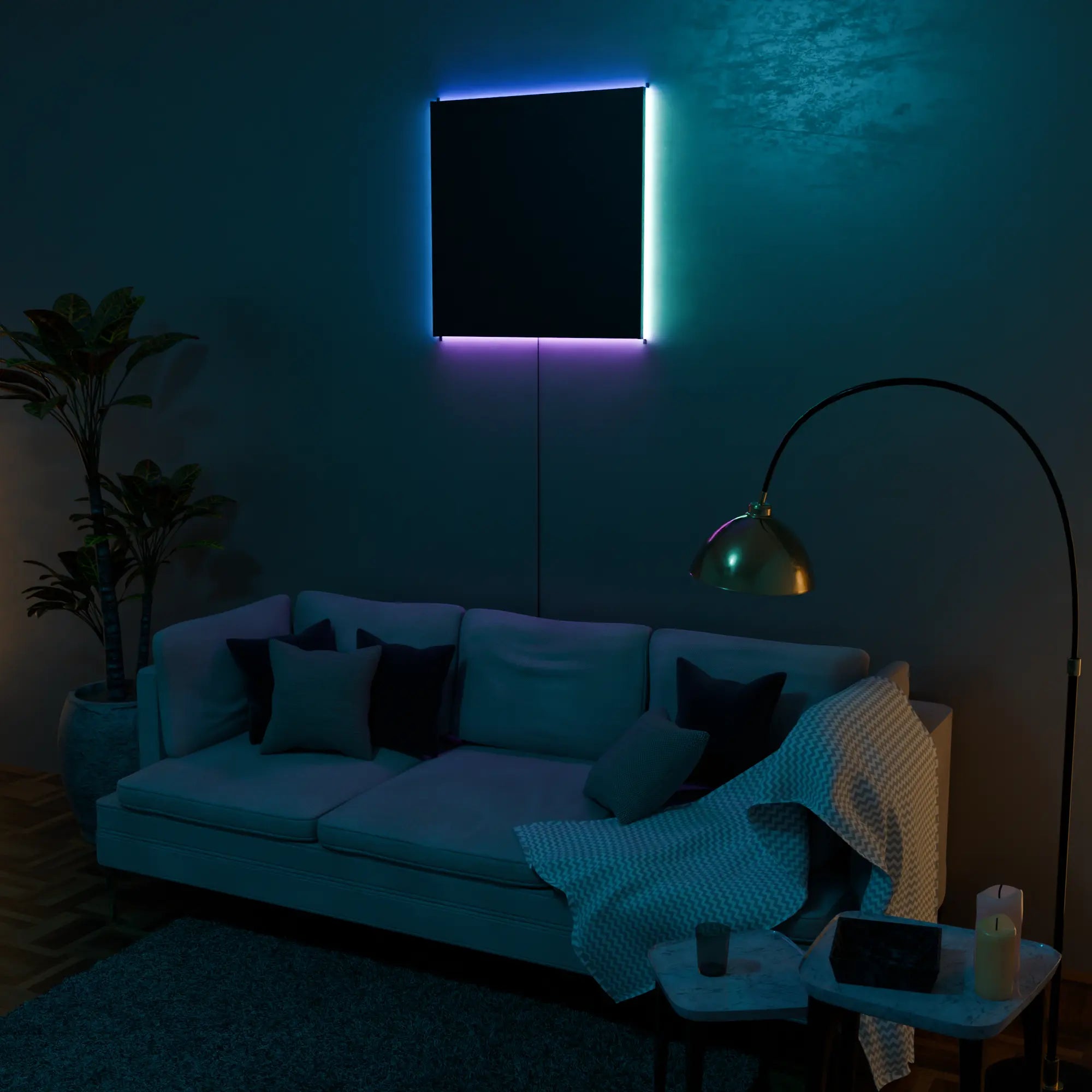 Elegant White LED AuraPanel Smart Wall Lamp for Modern Home Decor