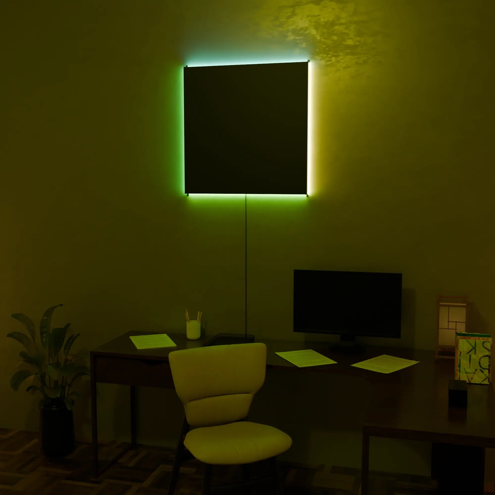 Modern White AuraPanel Smart Wall Lamp for Living Room Bedroom Decor