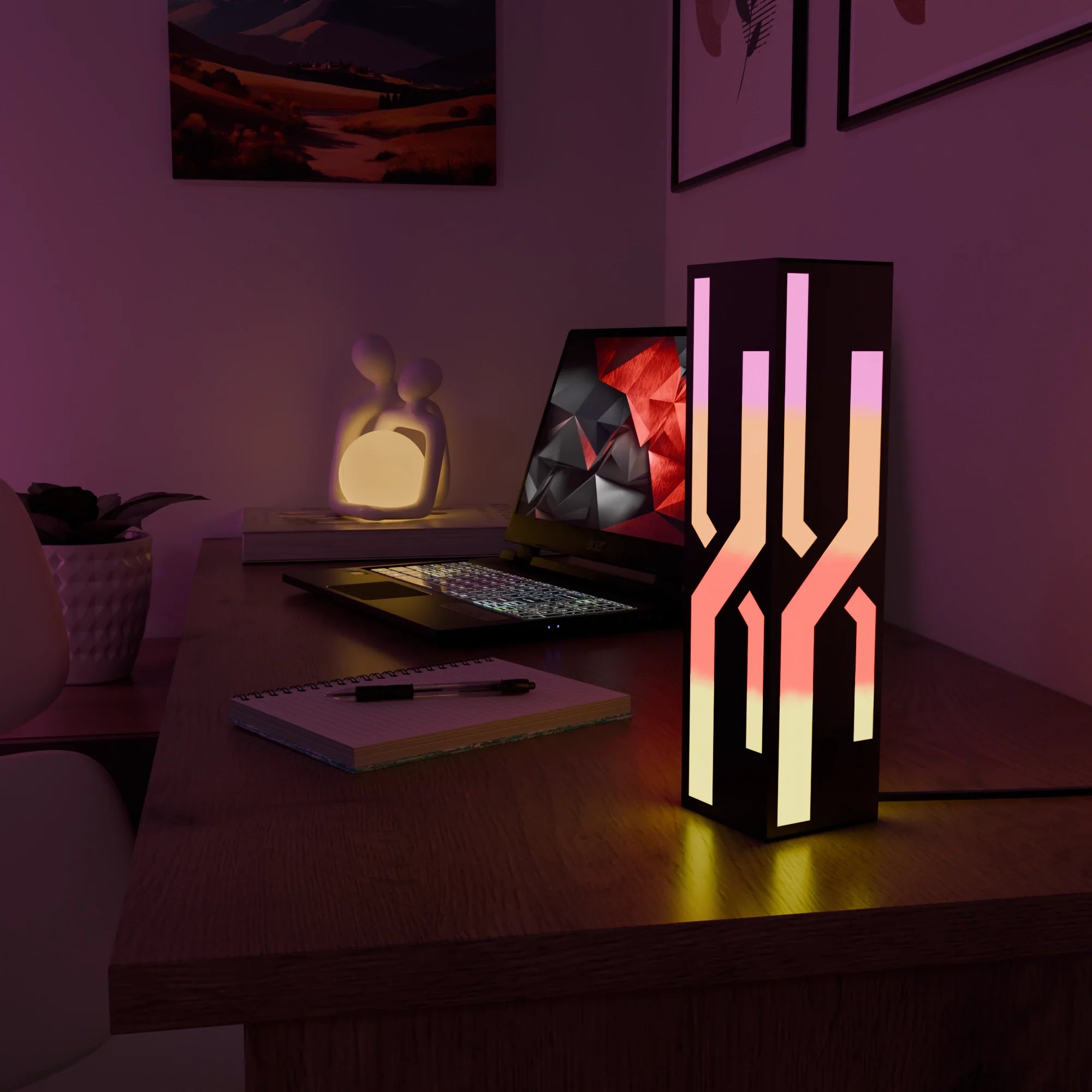 Contemporary White Smart Table Lamp with Touch Control for Home Office