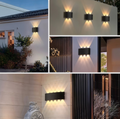 Modern outdoor LED wall light with up-down beam effect