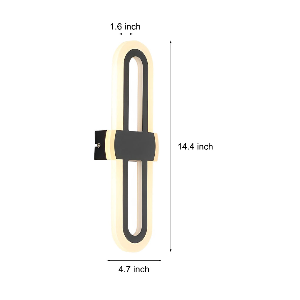 Modern White LED Rounded Rectangular Wall Sconce for Living Room