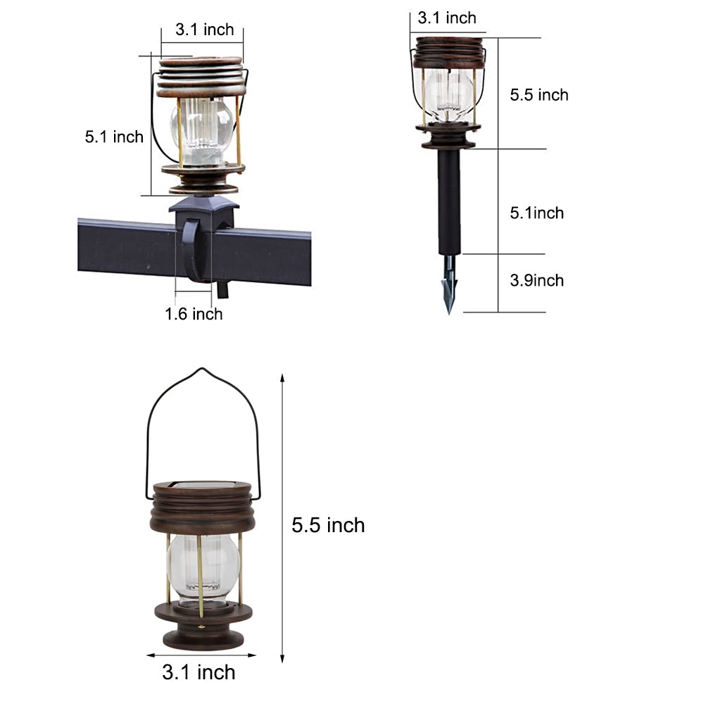 Vintage Waterproof Solar-Powered LED Lanterns for Outdoor Use