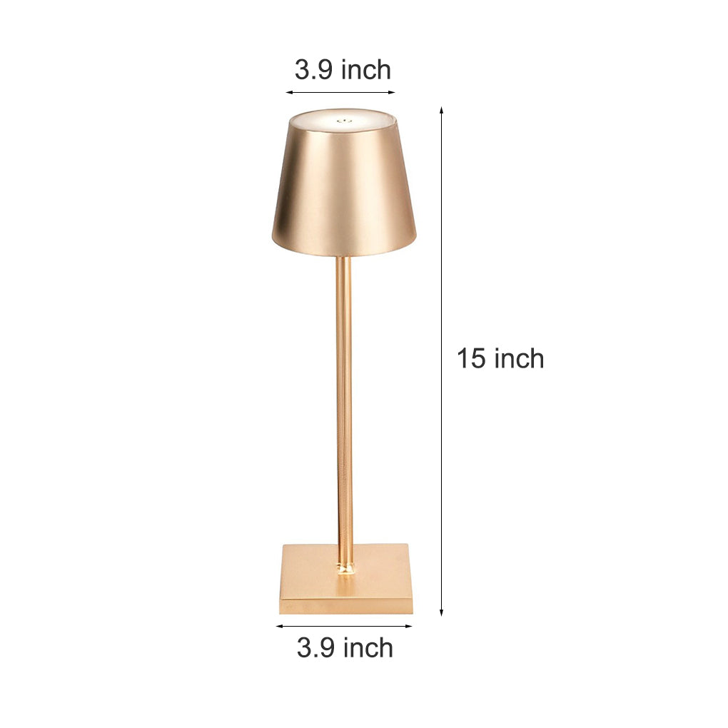Stylish Aluminum Portable Rechargeable Touch-Control Table Lamp - Grey
