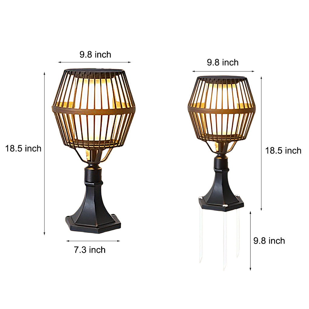 Contemporary Matte Black Solar Lanterns for Outdoor Patio or Garden