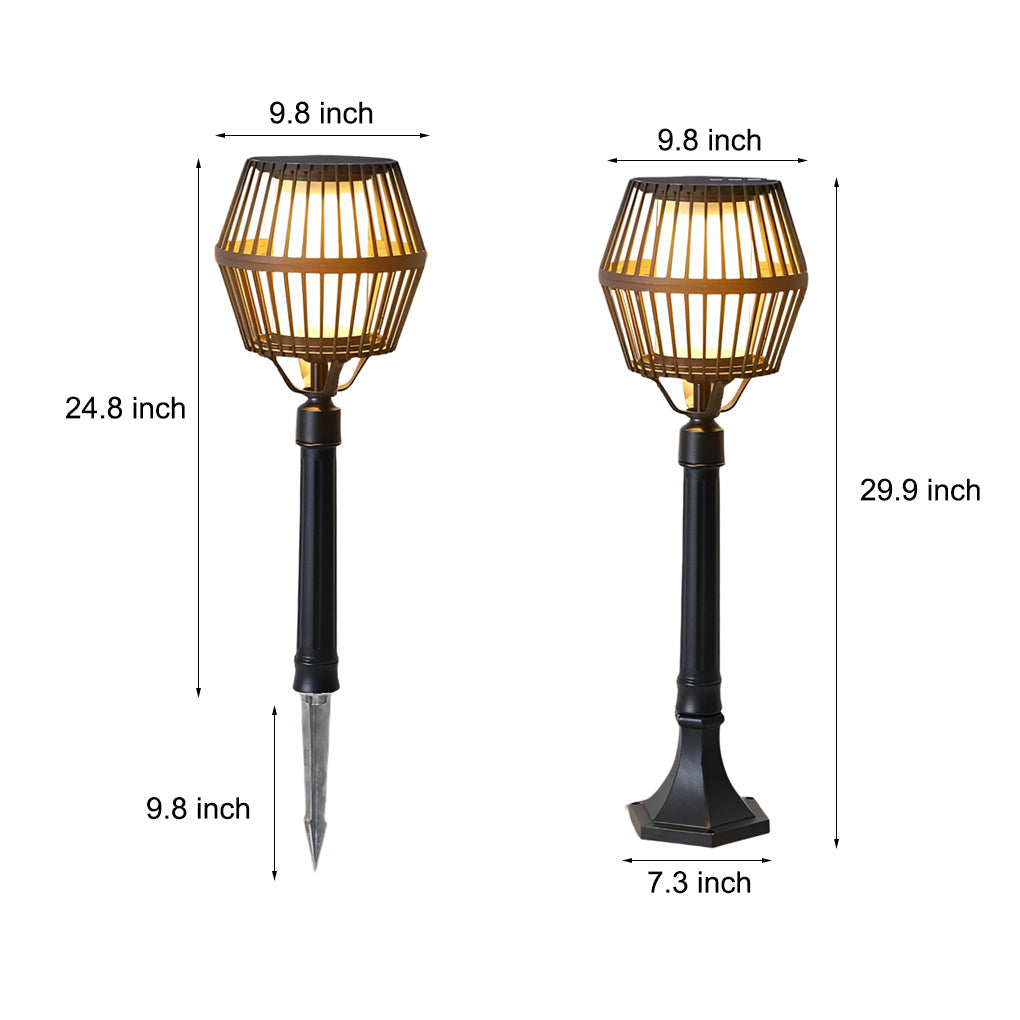 Contemporary Matte Black Solar Lanterns for Outdoor Patio or Garden
