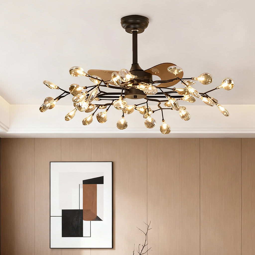 Minimalist Luxury White Ceiling Fan with Light for Living Room Decor
