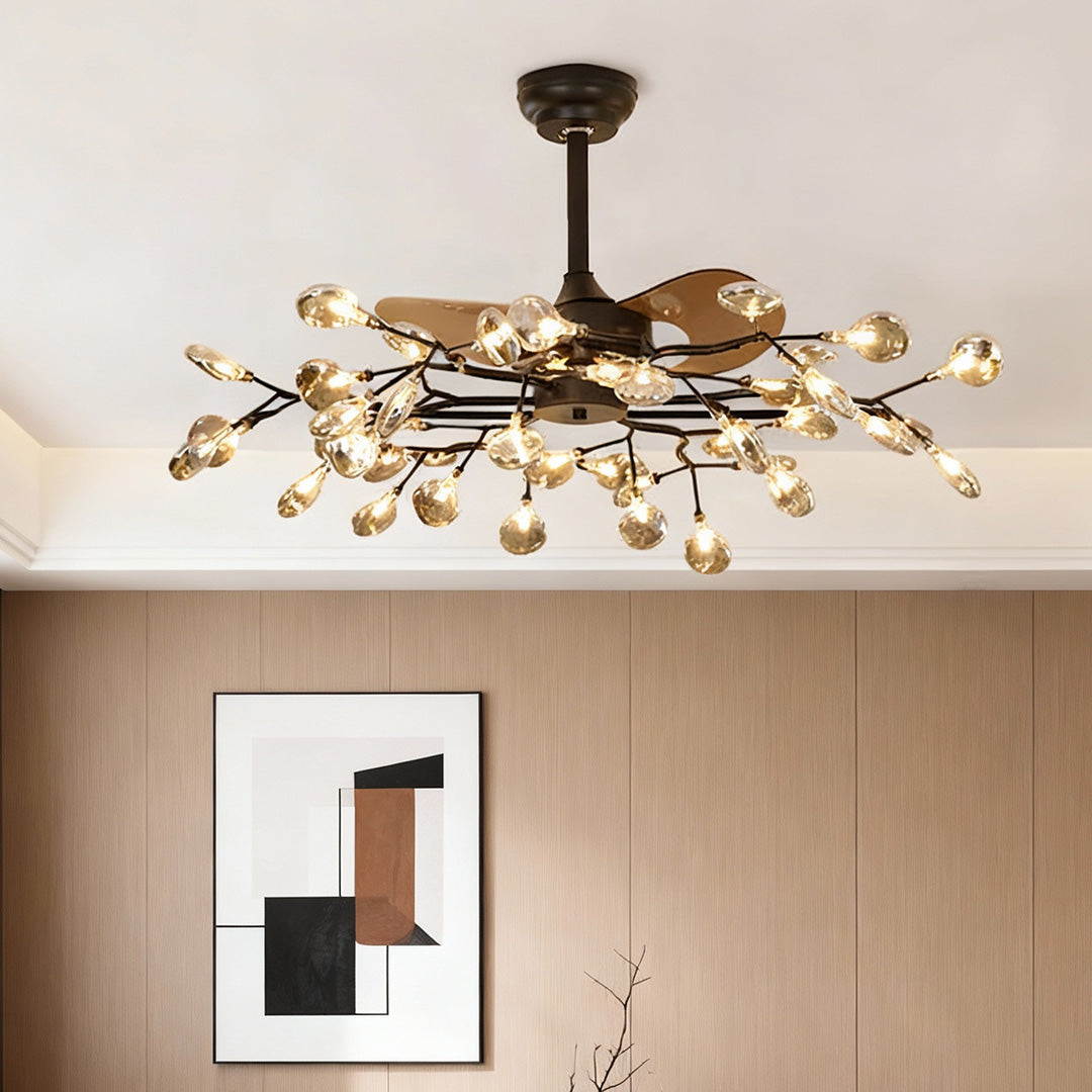 Minimalist Luxury White Ceiling Fan with Light for Living Room Decor