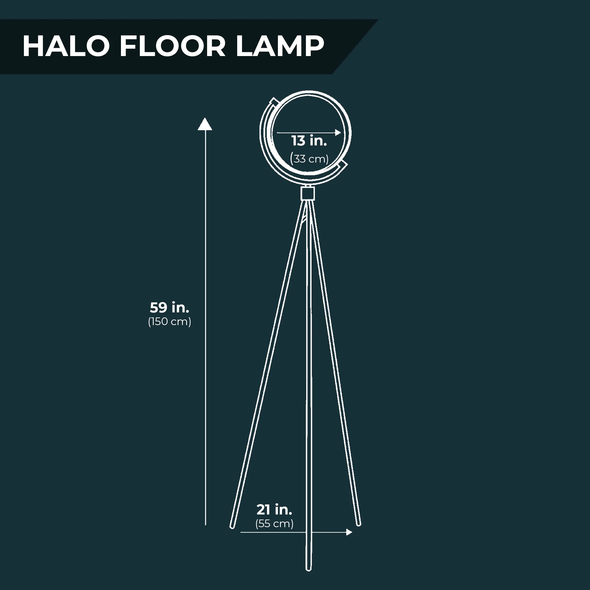 Modern White Halo Arc Floor Lamp for Living Room or Office Decor