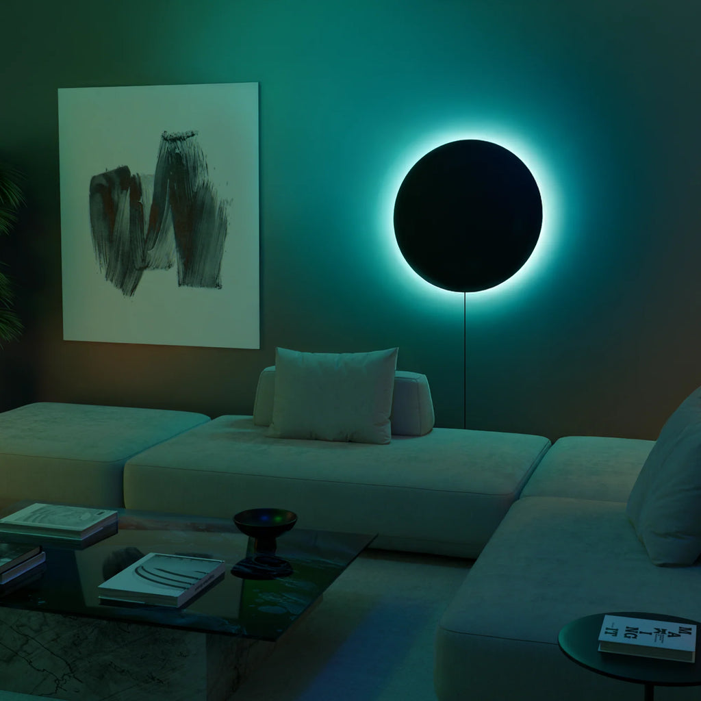 Modern White AuraSphere Smart Wall Lamp for Living Room Bedroom Decor